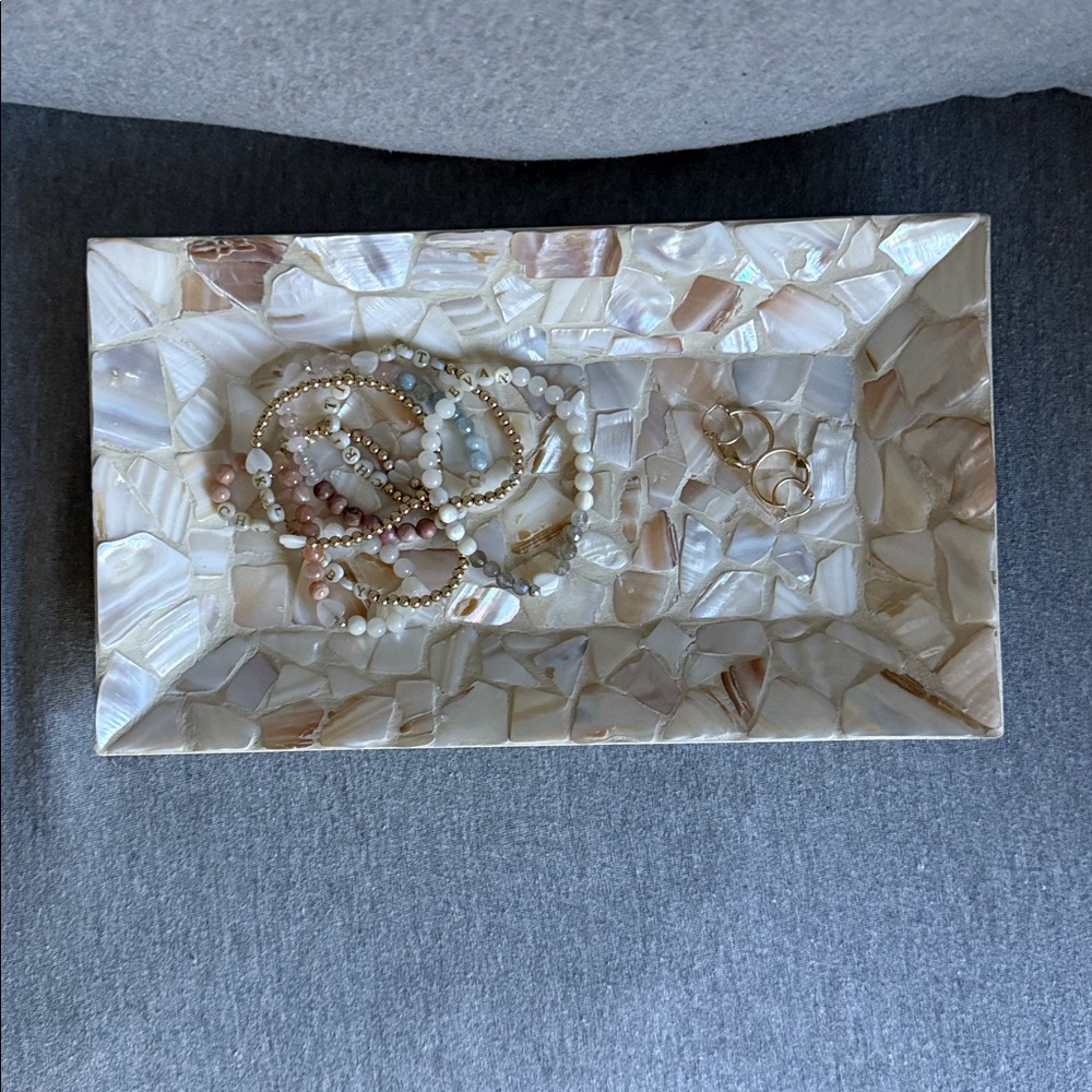 Mosaic Shell Decorative Tray - Picture 4 of 6